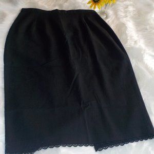 Dixiefried Pencil Skirt Pinup w/ Lace Hem & Slit